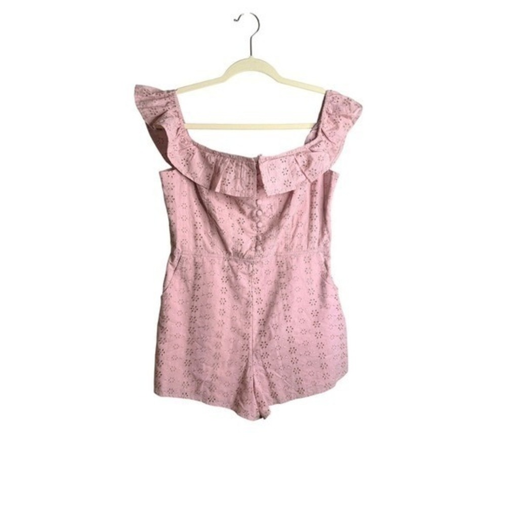 Kimchi Blue Mauve Pink Eyelet Ruffle Romper NWT Size L - Picture 2 of 7